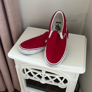 Red Slip-On Vans